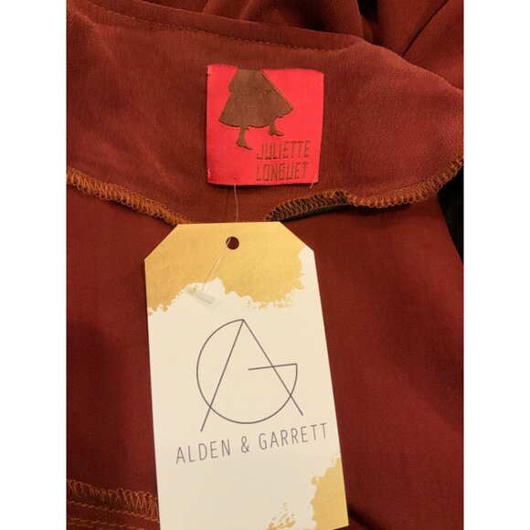 Juliette Longuet Maroon Zip-Up Dress W/ Pockets & Long Sleeves, Size 2 - Picture 11 of 12